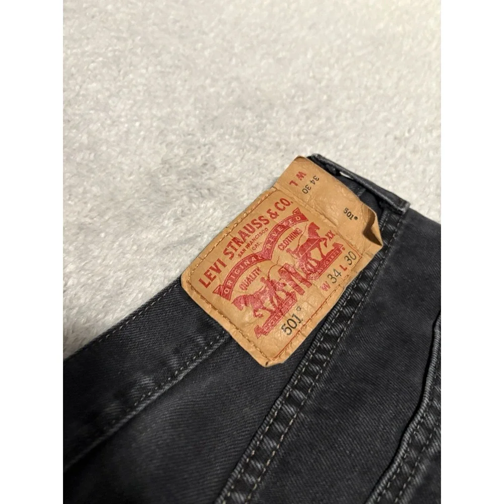 Levi's 501 Men's Straight Black Denim Jeans Size 34x30 Pants Button Fly